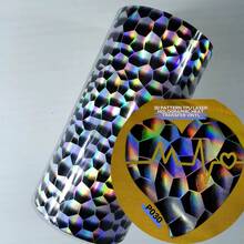 1卷 25x153厘米/9.8英寸x5英尺 3D图案全息热转印乙烯基薄膜 DIY - P088 - 查看 24