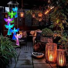 Solar Wind Chime Lamp  Angel Changing Garden Lawn Hanging Light Decoration - mặc định - Xem 7