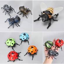 1pc Creative Wind-Up Crawling Ladybug/Bee/Jewel Beetle, No Battery Required, Suitable For Outdoor Decor, Realistic Insect Model Toy - Multicolor - View 5