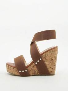 Women's Platform Wedge Sandals, Versatile Lightweight Summer Vacation Style - Brown - View 6