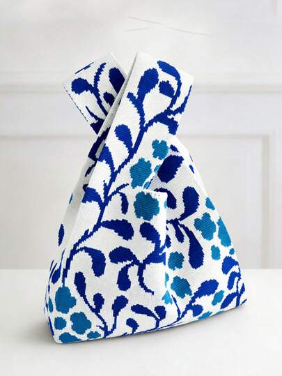 Women's Summer Beach Tote Bag - Floral Pattern Crochet Design, Women's Crocheted Vest Bag, Foldable Handbag, Large Capacity Open Handbag, Durable Polyester Fiber, Essential For Leisure And Vacation, Bohemian Style Woven Texture, Spacious Travel Accessory, First Choice For Beach Vacations, Suitable For Beach, Vacation, Daily Commute, Travel, School, Camping - A Leisure Accessory For All Seasons.