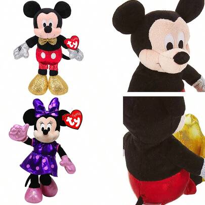  Juguete de peluche suave oficial de Mickey Mouse de Disney para niños, personaje acogedor con textura aterciopelada y detalles bordados, cola suave, mullido adecuado para todas las edades