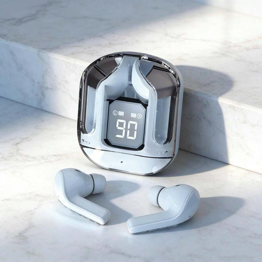 TWS无线迷你耳机，带LED电量数字显示，TWS无线耳机，立体声蓝牙耳机，适用于所有智能手机 - 查看 1