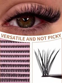 40D仿貂毛假睫毛，200簇，卷翘度8-16毫米，自然浓密纤长单根睫毛，适合新手DIY嫁接假睫毛，专业眼妆假睫毛簇 - 查看 6
