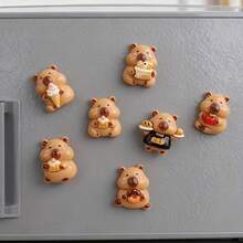8pcs Cute Hamster Fridge Magnets, Cartoon Resin Refrigerator Magnets, Decorative Stickers, Personalized Fridge Magnets, Suitable For Kitchen, Office, Whiteboard, Storage Cabinet, Dishwasher, Kitchen Decor, Home Decor, Holiday Gift - Multicolor - View 7