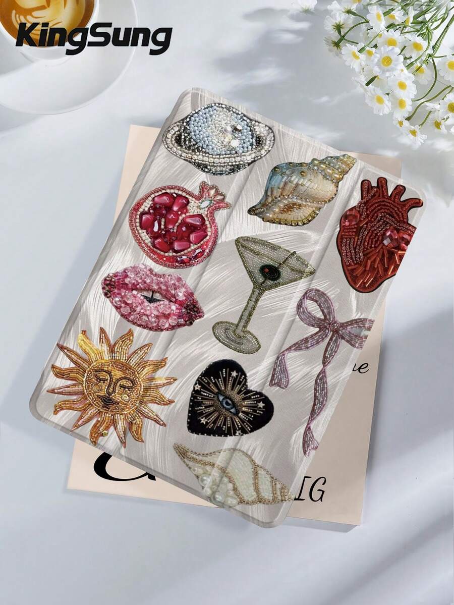 Kingsung Personalized Collage Pattern Tablet Protective Case,Compatible With IPad 9.7/10.2/10.5/10.9/12.9/Pro 11, 10th Gen,Compatible With Samsung Galaxy Tab S6 Lite 10.4 Inch,Compatible With Kindle Paperwhite 12th Gen 2024,Kindle 11th Gen 2022,Kobo Clara Colour,Soft Anti-Fall Protection,Smart Stand/Automatic Wake Up/Sleep