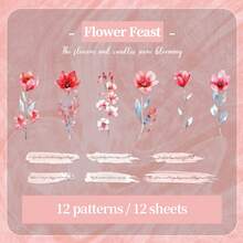 Worry-Free Flower Transparent Waterproof Pet Stickers Set 72 Patterns Simulated Flower Plant Stickers No Repeat Modern Minimalist Creative Decorative Stickers Funny Stickers Kindle Scrapbook Supplies Laptop Sticker - Multicolor - View 12