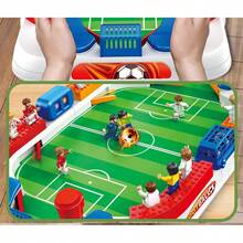 Juego de futbolín de mesa de tamaño grande de 55 cm, juego de fútbol de control manual para 2 jugadores con marcador y 12 figuras de jugadores, compatible con bloques de construcción, adecuado para juego entre padres e hijos, fiestas, ocio familiar, regalo de cumpleaños para niños y niñas - Multicolor - Ver 7