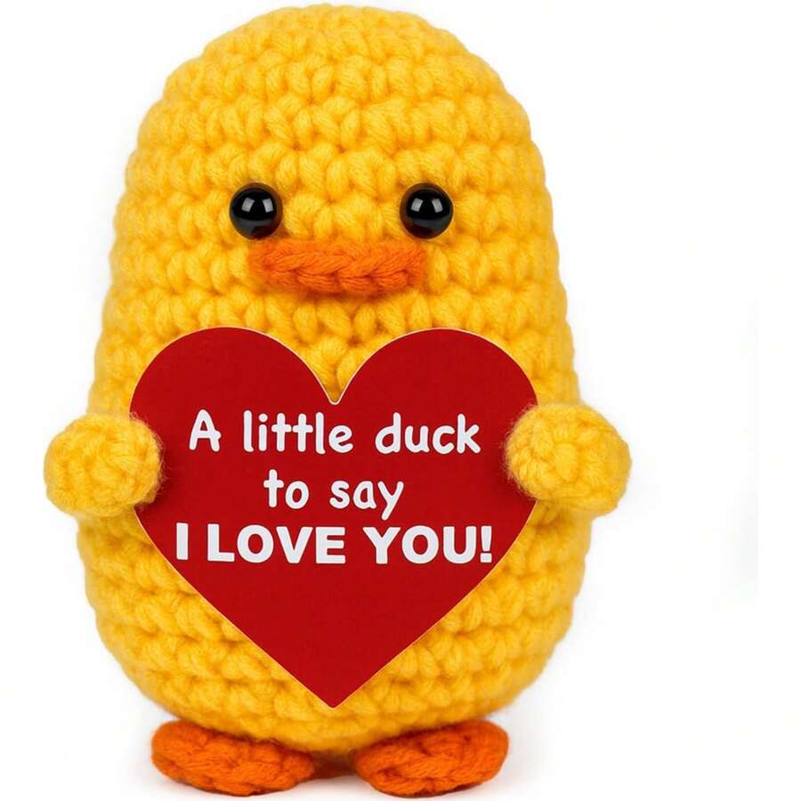 1 pièce Cadeau TWPER Convient pour elle/lui, anniversaire de petit ami/petite amie, canard au crochet pour anniversaire de mariage, cadeau "Je t'aime" pour mari/femme le jour de la Saint-Valentin - Multicolore - Voir 1