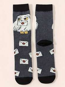 Warner Bros 6双随机华纳兄弟魔法学校系列袜子，男女通用，包含海德薇/九又四分之三站台/霍格沃茨经典元素，哈利波特粉丝收藏套装 - 彩色 - 查看 4