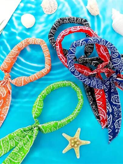 2 chiếc băng đô thể thao ngoài trời thấm hút mồ hôi, làm mát, đa năng với họa tiết in.