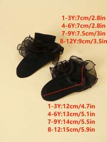 1 Pair Girls Ruffle Trim Princess Short Socks, Back To School Ballet Dance Uniform Socks For Infant Toddler Youth - Multicolor - View 8