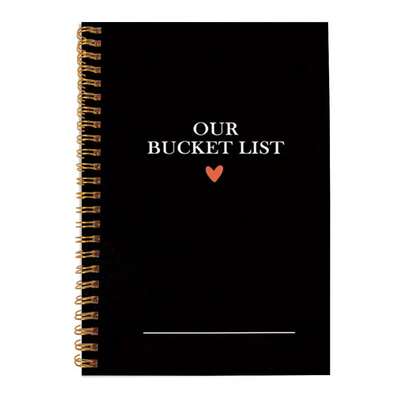 1 pièce Élégant Cahier de Liste de Souhaits Couple Noir et Or - Cadeau de Mariage Personnalisé avec Noms et Date Gravés, Journal Romantique, Design en Forme de Cœur et Guide d'Écriture, Planificateur de Liste de Bucket List du Couple, Cadeau d'Anniversaire ou de la Saint-Valentin