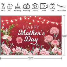 1pc Happy Mother's Day Backdrops Thanks Mother Party Photoshoot Backdrops Mom's Day Party Decorations Banner Photo Backdrop Mother's Day Birthday Party Background - View 5
