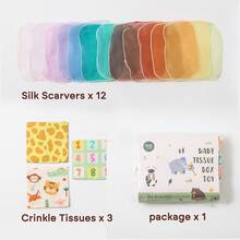 Set de 16 piezas de juguetes educativos Montessori para primera infancia, desarrollo de habilidades motoras finas, animales de dibujos animados, reconocimiento de formas, caja multiusos colorida, juguete de caja de pañuelos de simulación - Multicolor - Ver 7