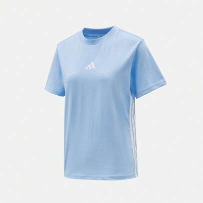 Adidas 女士 W 3S SJ T 短袖T恤，针织无领短袖 TJE1227