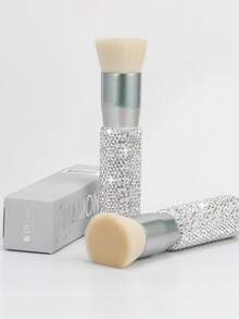 DUcare Ultra-Glam Diamond-Studded Makeup Brush – Premium Face Foundation Brush With Stunning Crystal-Encased Handle For A Luxe, Sparkling Beauty Experience, High-End Face Makeup Tool High-Coverage & Photo-Ready Finish - Silver - View 7