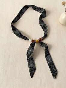 1件串珠围巾项链 女士小众可调节布料锁骨链颈链围巾服饰配饰礼品 - 彩色 - 查看 8