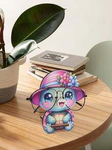 1pc Wood Eyeglass Holder Stand, Cute Turtle Animal Glasses Rack, Wooden Carving Fashion Glasses Display Rack For Home Office Desk - Animal - View 8