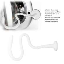 Support magnétique universel pour porte de lave-linge, support de porte de lave-linge à chargement frontal flexible et réglable, en alliage d'aluminium blanc avec silicone anti-moisissure et éliminateur d'odeurs - Voir 1
