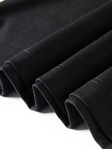 2026 New Plus Size Men's Casual Fashion Short Sleeve T-Shirt, 1XL-4XL - Black - View 5