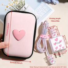 6pcs Heart-Shaped Cable Protector Set, Organizer Compatible With Apple 20W/15W Charging Cable, Protective Case, Bite Proof Sleeve - Multicolor - View 3
