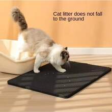 1pc Double-Layer Waterproof Cat Litter Mat, Anti-Slip Pet Toilet Pad, Cat Bathing Mat, Pet Cleaning Mat - Black - View 12