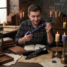 7pcs Dice Set With 3D Printed ABS Resin Sword-Shaped Storage Box, Suitable For TTRPG/RPG Tabletop Games Or Other Board Games | Unique Dice Sword, Suitable For Autumn Game Parties (Blue-Purple), Personalized Christmas Gift, Gift For Boyfriend, Creative Gifts For Men, Fun Gifts For Teenagers - Multicolor - View 8