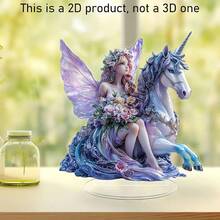 1件梦幻独角兽与蝴蝶仙子装饰品，迷人的花园装饰，别致的家居点缀，适合作为乔迁或节日墙饰，独角兽主题房间装饰 - 動物 - 查看 7