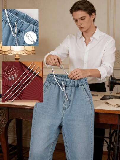 1/2 Packs High-Efficiency Elastic Threader - Effortless Threading, Suitable For Various Sewing Tasks, Home Sewing Tool, Rope Threadinol, Bendable Threader, Multi-Purpose Elastic Waistband, Cord Weaving Aid, Spring Eyelet Threader, [All Seasons Usable]