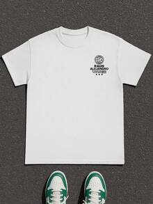 Men's T-Shirt With Alejandro Rauw, Men's T-Shirt With Double-Sided Print, Fashion, Casual, Crew Neck, 220 G/M2 Cotton (1 Piece) - White - View 2