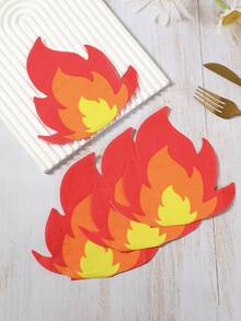 20pcs Red Flame Paper Napkins, Firefighter Theme Party Tableware Tissue, Red Flame Shaped Disposable Napkins,For Bonfire Camping Party,Western Cowboy Party, Birthday Party Decor,Babe Shower Decor,Tea Party Table Decor,Birthday Party Supplies,Fire Truck Party,Firefighter Birthday Party Decor,Paper Dinner Napkin,Home Decor,Kitchen Dining Supplies - Red Flame - View 9