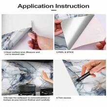 ucdfi 1 Roll Marble Pattern Self-Adhesive Wallpaper Waterproof Oil-Proof PVC Removable Wall Sticker For Kitchen Bathroom Decor - Marble - View 9