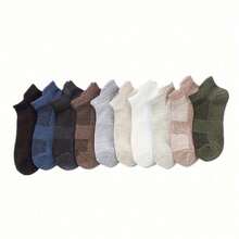 5 Pairs Of Men's Short Low-Cut Solid Color Socks, Soft Breathable Comfortable Casual Socks Suitable For Daily Wear, Gym, Sports, Running And Outdoor Activities, Stylish And Versatile All-Match Footwear For Men - 5 Pairs Mixed Color - View 6