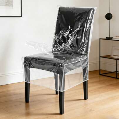 1 chiếc bọc ghế nhựa có tựa lưng, tấm bảo vệ ghế PVC trong suốt, bọc ghế nhà bếp chống thấm nước, chống bụi và chống tràn cho các bữa tiệc.