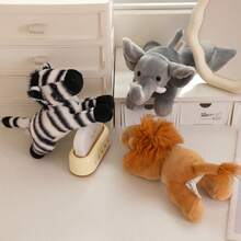 1个可爱躺卧动物毛绒娃娃，柔软迷你动物玩偶，鳄鱼、大象、狮子、熊猫、狐狸造型，家居装饰早教益智毛绒娃娃，送给女朋友、孩子生日的礼物 - 彩色 - 查看 9