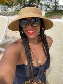 1pc Women's Wide Brim Sun Hat - Ponytail Beach Hat - Suitable For Summer UV Protection - Foldable - Essential For Beach Vacation - A - View 4