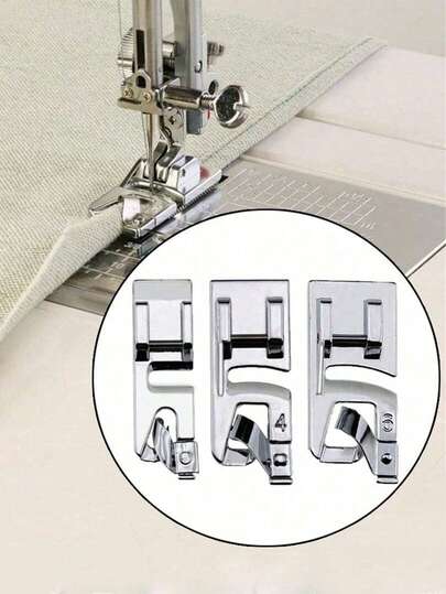 Sewing Machine Presser Foot Set, Available In 3/4/6mm Sizes, Easily Create Neat And Perfect Edges. The Narrow Hem Presser Foot Set Is Suitable For All Low Shank Sewing Machines. Universal Edge Stitching Foot, Bias Binder Foot, Invisible Zipper Foot, Decorative Foot And Ruffler Foot, Suitable For Multi-Function Household Sewing Machines, Compatible With Brands Like Singer, Brother, Pilot, Orlapp, J&M, White And Aina. A Great DIY Creative Mother's Day Gift Choice.