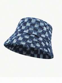 1pc Mesh Design Fashionable & Versatile Bucket Hat, Suitable Outdoor And Everyday Wear Street. - 淺藍色 - 查看 2