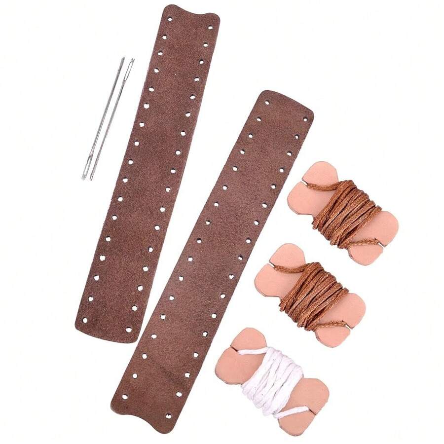 [Free Shipping]DOG Genuine Leather Lever Wrap For Lever Action Rifles & Shotguns, Handcrafted - 棕色/棕色絨面革 - 查看 1