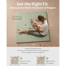 Blissful Diary Alfombra de juego de bebé de cuero vegano 119 4 x 119 4 cm alfombra de parque grueso acolchado e impermeable para bebés y niños pequeños elegante y fácil de limpiar para juegos de - Verde claro - Ver 2