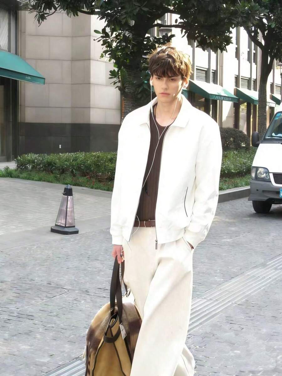 SUN CAI New Men's Casual Jacket Made With Imported Galo Polo Fabric. - 白色 - 查看 1
