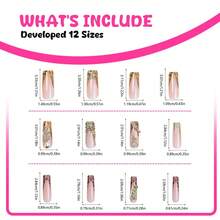 24pcs Y2K Style Pink Rectangle Press-On Nails, Leopard Print French Tip Design With Rhinestones, Hearts, Guns, Music Notes And Bows Decorations, High Gloss Full Coverage, Suitable For Women And Girls Daily Wear, Party And Date Manicure Set - Multicolor - View 4