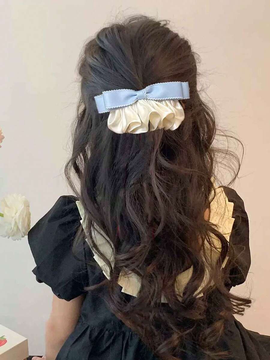 New Retro Ruched Bow Hair Clip, Sweet Elegant Spring Hairpin - French - View 1