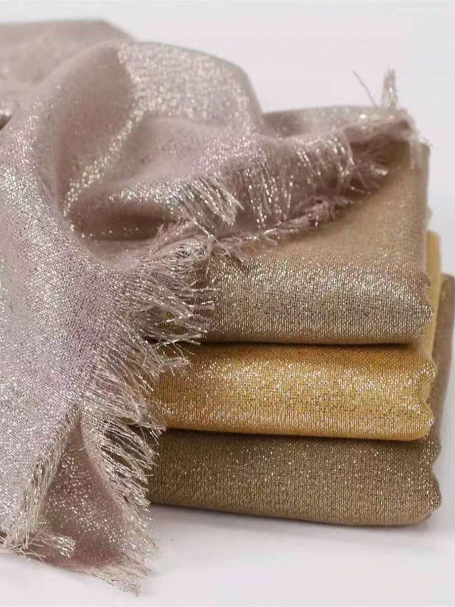 1件女士优雅四面印花金银线围巾/披肩/沙滩巾 - 彩色 - 查看 1