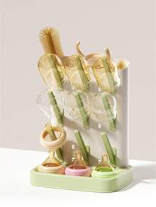 Escurridor de biberones para bebé, soporte de secado de biberones para bebé, soporte de biberones, estante para cepillos, soporte para tazas - verde menta - Ver 1