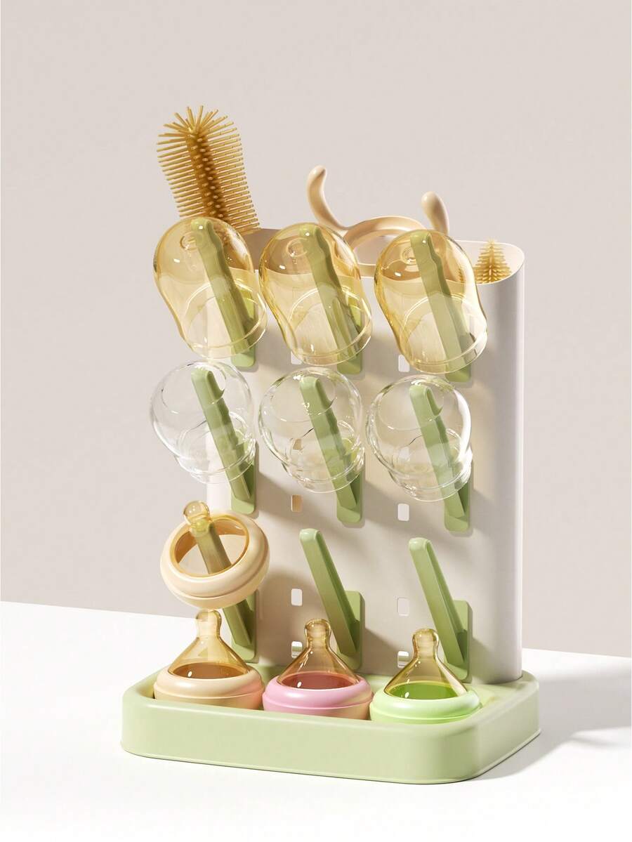Escurridor de biberones para bebé, soporte de secado de biberones para bebé, soporte de biberones, estante para cepillos, soporte para tazas - verde menta - Ver 1