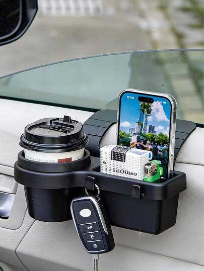 1 pieza Bandeja de almacenamiento extraíble para ventana/puerta de coche, portavasos multifuncional, soporte para teléfono y estante para botellas. Antideslizante y estable, fácil de instalar, adecuado para la mayoría de vehículos, un elemento esencial para viajes por carretera y una excelente opción de regalo.