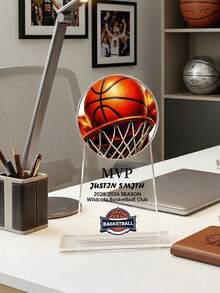 1 buah Trofi Basket Akrilik yang Dipersonalisasi, Foto dan Teks yang Dapat Disesuaikan, Nama Bola Olahraga yang Dipersonalisasi dan Suvenir Akrilik Sepanjang Tahun, Penghargaan Akrilik MVP Basket Kustom - MultiWarna - View 5