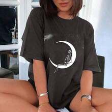 1pcWomen's Tops Letter Tee Graphic T-Shirts, Vintage Shirts For Women Cute Graphic Tee Spring Short Sleeve Tops Oversized Tshirts Teen Aesthetic Clothing-For Women, Holiday, Vacation,Daily Casual Fashion And Versatility. -Unisex Loose - Fit Comfortable Vintage Street - Style Cotton T - Shirt Topgraphic Tee Summer Fitssummer Outfits For Women - 可愛襯衫 #A1 - 查看 6